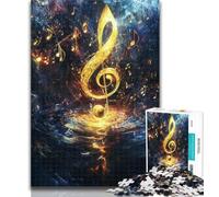 1000 Piece Jigsaw Colorful Music Symbols Jigsaw Puzzles 1000 Pieces for Adults Teens,Toy Intellectual Game Artists Collection, Fine Art 26x38cm