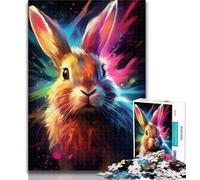 1000 Piece Jigsaw Colorful Painting Rabbit Jigsaw Puzzle 1000 Pieces for Adults,Vibrant And Unique Design Relaxing & Challenging Puzzle Experience 50x75cm