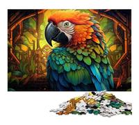 1000 Piece Jigsaw Colorful Parrot cardboard Jigsaw Puzzles for Adults Adult Game Gift Family Interactive Game Brain Challenge Gift 26X38CM/10.23x14.96inch