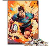 1000 Piece Jigsaw Colorful Rugby Jigsaw Puzzles for Adults, 1000 Piece for Home Decor, Family Fun, Ages 14+ (Size 26x38 cm)