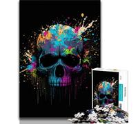 1000 Piece Jigsaw Colorful Skull Jigsaw Puzzles for Teenagers 1000,Challenging Difficult with Fully Interlocking Randomly Shaped Pieces (50x75cm)