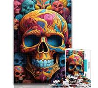 1000 Piece Jigsaw Colorful Skulls Jigsaw Puzzles for Teenagers 1000 Pieces,Educational Stress Relief Toy Great Gifts And Toys 50x75cm