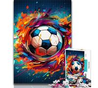 1000 Piece Jigsaw Colorful Soccer Jigsaw Puzzles for Teenagers 1000,Challenging Difficult with Fully Interlocking Randomly Shaped Pieces 26x38cm