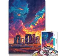 1000 Piece Jigsaw Colorful Stonehenge Jigsaw Puzzles 1000 Pieces for Adults Teens,Decompressing Intellectual Educational Toy Secret Santa Gifts 50x75cm
