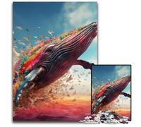 1000 Piece Jigsaw Colorful Whale Puzzles for Adults DIY Decoration, Brain Challenge, for Adult, Family, 26X38CM/10.23x14.96inch