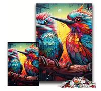 1000 Piece Jigsaw Colorful Woodpecker Wooden Jigsaw Puzzles Size 50x75cm Interactive Family Game, DIY Home Decor, Brain Teaser Gift