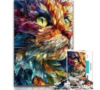 1000 Piece Jigsaw Coloring Cat Jigsaw Puzzles for Teenagers 1000 Pieces,Challenging Game And Family Play Secret Santa Gifts 50x75cm