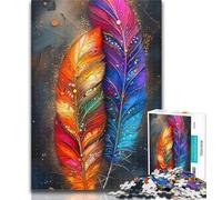 1000 Piece Jigsaw Coloured Feathers 1000 Pieces Jigsaw Puzzle for Adults& Teens,Train Your Brain And Hands Gifts for Friends And Family 26x38cm