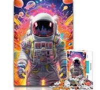 1000 Piece Jigsaw Colourful Astronauts 1000 Piece Jigsaw Puzzle for Adults Teens,Toys Educational Games Stress Relieving Artists Collection, Fine Art 50x75cm