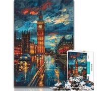 1000 Piece Jigsaw Colourful Big Ben Jigsaw Puzzles for Teenagers 1000 Pieces,Challenging Game And Family Play Secret Santa Gifts 50x75cm
