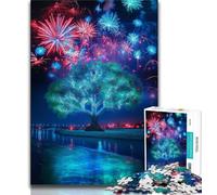 1000 Piece Jigsaw Colourful Dream Firework Tree 1000 Piece Jigsaw Puzzles for Adults Gifts,Toys Educational Games Stress Relieving Enhance Love between Couples 75x50cm