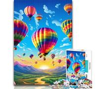 1000 Piece Jigsaw Colourful Hot Air Balloons 1000 Piece Jigsaw Puzzles for Adults & Teens,Educational Stress Relief Toy Great Gifts And Toys 26x38cm