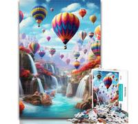 1000 Piece Jigsaw Colourful Hot Air Balloons 1000 Piece Jigsaw Puzzles for Adults,Toys Educational Games Stress Relieving Unique Home Decor And Gifts 50x75cm