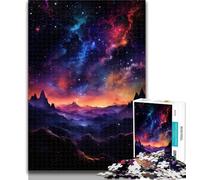 1000 Piece Jigsaw Colourful Stars And Nebulae Puzzles 1000 Pieces for Teenagers,Stress Reliever Difficult Challenge Enhance Love between Couples 26x38cm