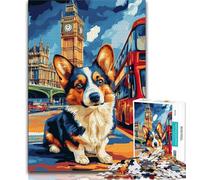 1000 Piece Jigsaw Corgi Under Big Ben 1000 Piece Jigsaw Puzzles for Adults & Teens,Educational Stress Relief Toy Great Gifts And Toys (26x38cm)