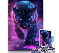 1000 Piece Jigsaw Cosmic Black Panther 1000 Piece Jigsaw Puzzles,Learning Educational Toys Family Games Birthday Present, Gifts 26x38cm