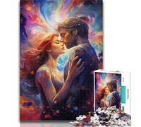 1000 Piece Jigsaw Couple Hugging 1000 Piece Jigsaw Puzzle for Adults Teens,Toys Educational Games Stress Relieving Artists Collection, Fine Art 50x75cm