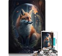 1000 Piece Jigsaw Cute Art Fox Jigsaw Puzzles for Adults,is Ideal As A Gift for The Whole Family Suitable for And 14 (26x38cm)