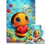 1000 Piece Jigsaw Cute Bee 1000 Piece Jigsaw Puzzles for Adults,for Is Ideal As A Gift for The Whole Family for And 14 Years Old (50x75cm)