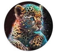 1000 Piece Jigsaw Cute Cosmic Baby Leopard 1000 Piece Round Jigsaw Perfect Home Or Office Decor, Ideal 1000pcs (67.5x67.5cm)