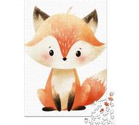 1000 Piece Jigsaw, Cute Fox Wall Sticker-1, 38x26cm/1000pcs | For focused indoor leisure: Adult jigsaw puzzle with 1000 pieces works well for longer puzzle sessions.