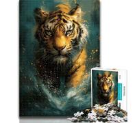1000 Piece Jigsaw Cute Little Yellow Tiger Puzzles for Adults And Teenagers,Stress Reliever Difficult Challenge Enhance Love between Couples 50x75cm