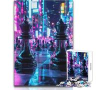1000 Piece Jigsaw Cyberpunk Chess Kings Relaxing Leisure Time Activity Precision Cut Smooth Edge Play Toy Size 38x26cm