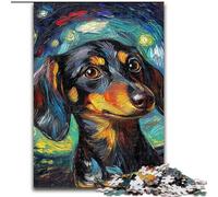 1000 Piece Jigsaw Dachshund Night Sky 1000 Piece Jigsaw Puzzle for Birthdays, Holidays, And Home Decor (Size 50x75cm)