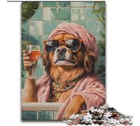1000 Piece Jigsaw Dalmatian in The Bathroom Difficult Puzzles for Adults 50X75CM Educational Activity for Cognitive Skills Cognitive Skill Improvement