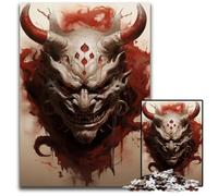 1000 Piece Jigsaw Demon Oni Mask Wooden Jigsaw Puzzles for Adults for Teenagers Couples And Friends for Birthdays Christmas 1000 PCS(75x50cm)