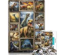 1000 Piece Jigsaw Dinosaur Collage 1000 Piece Jigsaw Puzzles,Educational Game for Birthday, Chrismas for And 14 Years Old 50x75cm