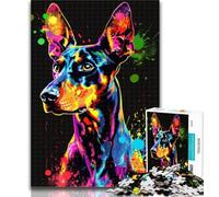 1000 Piece Jigsaw Doberman Pinscher 1000 Piece Jigsaw Puzzles for Adults & Teens,with Matching Poster And Trivia Sheet for Age 14 26x38cm
