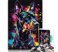 1000 Piece Jigsaw Doberman Pinscher Adult Puzzles 1000 Pieces,Learning Educational Toys Family Games Enhance Love between Couples 26x38cm