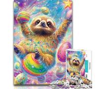 1000 Piece Jigsaw Donut Sloth Jigsaws 1000 Pieces for Teenagers,Stress Reliever Difficult Challenge Unique Home Decor And Gifts 26x38cm