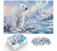 1000 Piece Jigsaw, Double Exposure Polar Bear Arctic Landscape, 1000pcs (40x28cm)