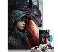 1000 Piece Jigsaw Dragon Warrior Jigsaw Puzzles for Teenagers 1000,Wall Decoration Unique Birthday And Xmas Gifts Suitable for And 14 26x38cm