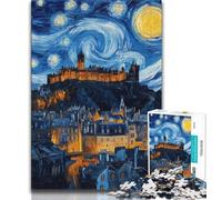 1000 Piece Jigsaw Edinburgh Castle Night Jigsaw Puzzles 1000 Pieces for Adults Teens,Decompressing Intellectual Educational Toy Secret Santa Gifts (50x75cm)
