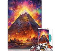 1000 Piece Jigsaw Egyptian Pyramids 1000 Piece Jigsaw Puzzles for Adults & Teens,with Matching Poster And Trivia Sheet for Age 14 75x50cm