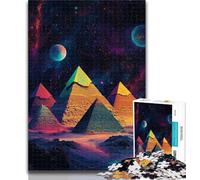 1000 Piece Jigsaw Egyptian Pyramids Adult Puzzles 1000 Pieces,Toys Educational Games Stress Relieving Enhance Love between Couples 26x38cm