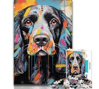 1000 Piece Jigsaw English Cocker Spaniel Graffiti Jigsaw Puzzles for Teenagers,Educational Games Home Decoration Deal As Gifts for The Whole Family 75x50cm