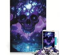 1000 Piece Jigsaw Enigmatic Skull in The Mystic Forest, Hands-on Game, Train Your Brain And Hands, with Fully Interlocking Randomly Shaped Pieces 38x26cm