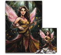 1000 Piece Jigsaw Fairy Bard with Lute Wooden Jigsaw Puzzles for Adults Brain Teaser Game Interactive Family Game Suitable for Ages 14 1000 PCS(75x50cm)