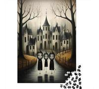 1000 Piece Jigsaw, Fantasy Art Print - Gothic Village, New Year Gift, 38x26cm/1000pcs