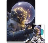 1000 Piece Jigsaw Fantasy Astronaut Puzzles for Adults Teens 1000 Pieces,Family Game Birthday Gifts.Challenge High Difficulty 50x75cm