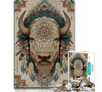 1000 Piece Jigsaw Fantasy Bison Jigsaws 1000 Pieces for Teenagers,Stress Reliever Difficult Challenge Unique Home Decor And Gifts (38x26cm)