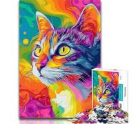 1000 Piece Jigsaw Fantasy Cat Jigsaw Puzzles 1000 Pieces for Adults Teens,Toys Educational Games Stress Relieving Artists Collection, Fine Art 26x38cm