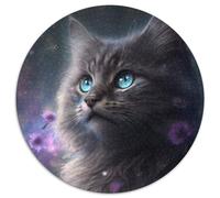 1000 Piece Jigsaw Fantasy Cat Round Jigsaw Puzzles 1000 Pieces for Adults Perfect for Home & Office Decor, Parties, Birthdays 67.5x67.5cm