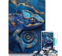 1000 Piece Jigsaw Fantasy Chameleon Jigsaw Puzzles for Teenagers,Stress Reliever Difficult Challenge Enhance Love between Couples 26x38cm