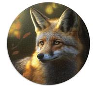 1000 Piece Jigsaw Fantasy Fox Round Puzzle 1000 Pieces Jigsaw Perfect for Family Fun on Christmas, Thanksgiving, Birthdays & Easter 67.5x67.5cm