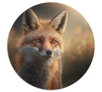 1000 Piece Jigsaw Fantasy Fox Round Puzzle 1000 Pieces Jigsaw Perfect for Family Fun on Christmas, Thanksgiving, Birthdays & Easter 67.5x67.5cm